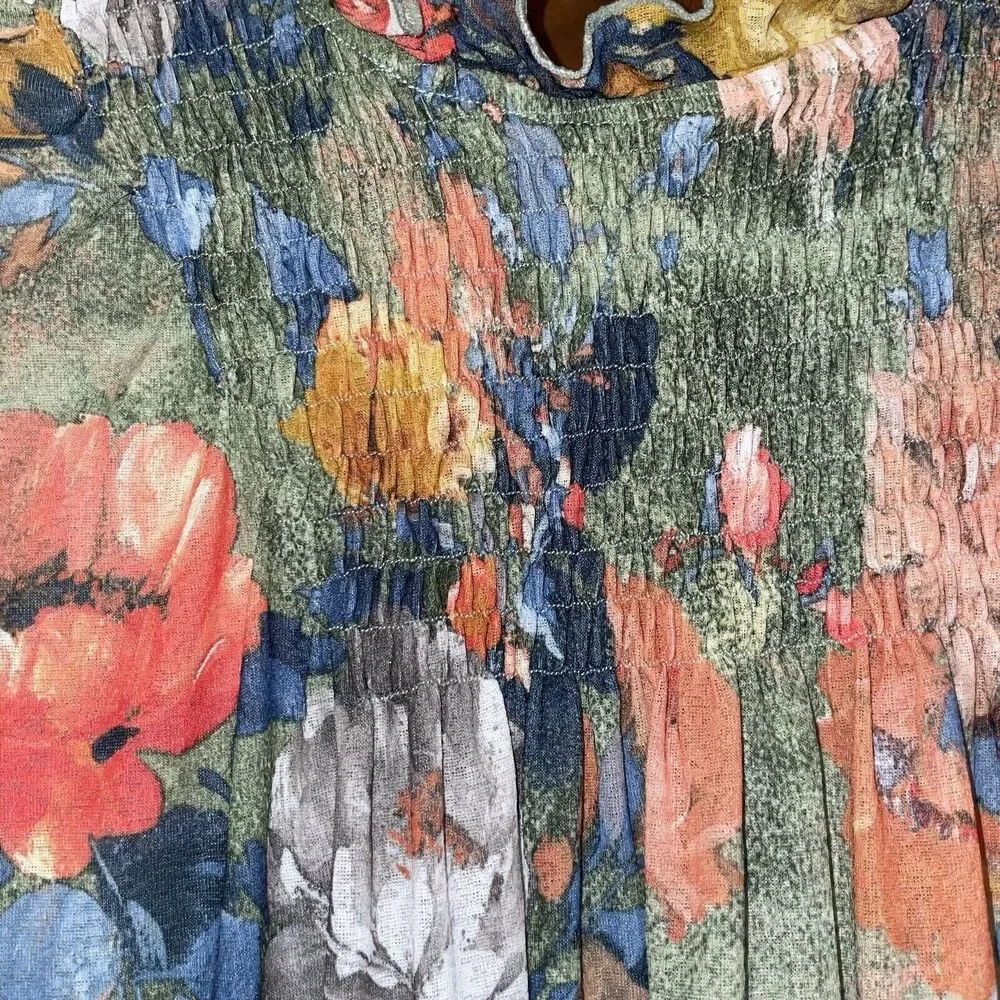 Anthroplogie Deletta S Epona Floral Swing Smocked Blouse Top - Picture 5 of 6